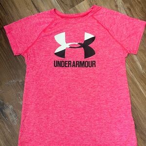 EUC Pink Under Armour Short Sleeve T Shirt Size YXL Youth XL